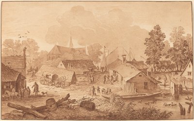 तालाब वाला गाँव द्वारा Cornelis Ploos van Amstel