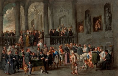 बीमार का दौरा (दया के सात कामों के एक चक्र से)। 1640 के आसपास द्वारा कॉर्नेलिस डी वेले