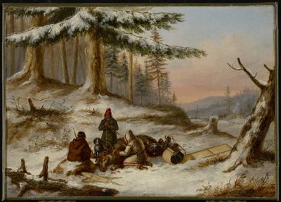 मूस हंटर्स, c.1859 (कैनवास पर तेल) द्वारा कॉर्नेलियस क्रिघॉफ