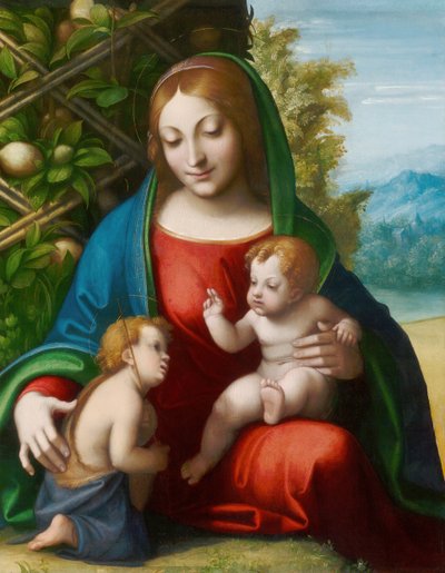 वर्जिन एंड चाइल्ड विद द यंग सेंट जॉन द बैपटिस्ट, सी। 1515. द्वारा Correggio