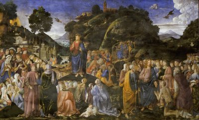 पर्वत पर उपदेश, 1481-1482। द्वारा कोसिमो डि लोरेंजो रोसेली