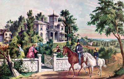 अमेरिकन कंट्री लाइफ, मई मॉर्निंग, 1855। द्वारा कैरियर और Ives