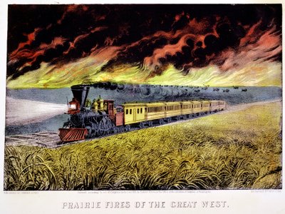 ग्रेट वेस्ट, यूएसए, 1871 की प्रेयरी फायर द्वारा कैरियर और Ives