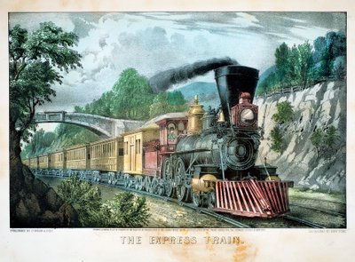 द एक्सप्रेस ट्रेन, यूएसए, 1870 द्वारा कैरियर और Ives