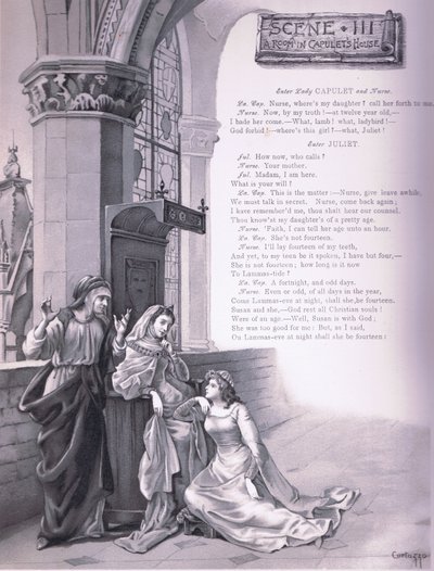 Capulets house में एक कमरा, Romeo और Juliet से चित्रण, द्वारा कर्टाज़ोज़ कर्टाज़ोज़