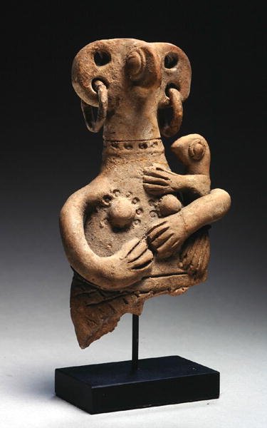 एक बच्चे को पकड़े हुए चित्र, स्वर्गीय कांस्य युग, c.1300 ईसा पूर्व (टेराकोटा) द्वारा साइप्रट साइप्रट