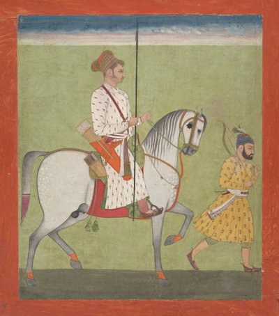 घोड़े की पीठ पर झुझार सिंह, सीए। 1720-30। द्वारा दलचंदो