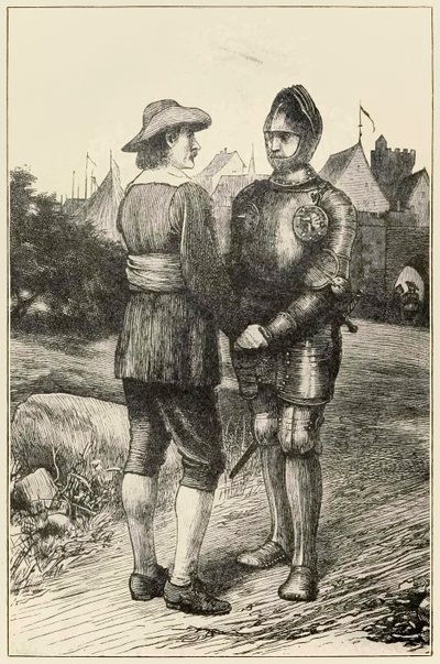 इस दुनिया से पिलग्रिम्स प्रोग्रेस से होपफुल एंड क्रिस्चियन, जो जॉन ब्यान (1628-1688) द्वारा आया हुआ है, थॉमस डलज़ील का चित्रण (1823-1906) वैनिटी शहर से उम्मीद से जुड़ता है द्वारा Dalziel ब्रदर्स
