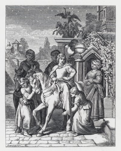 टेनीसन की कविता, द प्रिंसेस (उत्कीर्णन) के लिए चित्रण द्वारा डैनियल (बाद) मैक्लिज़