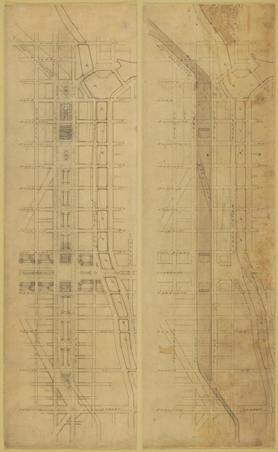 प्लेट 78 2 शिकागो की योजना, 1909 से आरेखण: सुझाए गए स्थान और व्यवस्था ... द्वारा डेनियल बर्नहैम