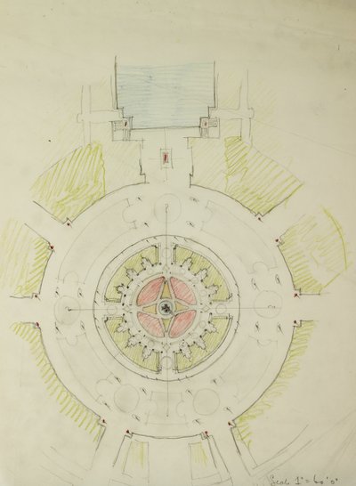 पोटोमैक राउंड पॉइंट, वाशिंगटन डीसी, प्लान स्केच, 1909। द्वारा डेनियल बर्नहैम