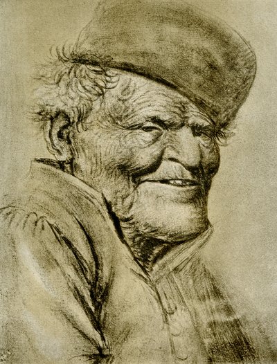 एक मुस्कुराते हुए किसान का प्रमुख अध्ययन द्वारा Daniel Dumonstier or Dumoustier