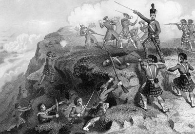 हाइलैंडर्स ने रूसी रिडाउट, अल्मा की लड़ाई, 1854, 1857 पर हमला किया द्वारा डैनियल जॉन पाउंड