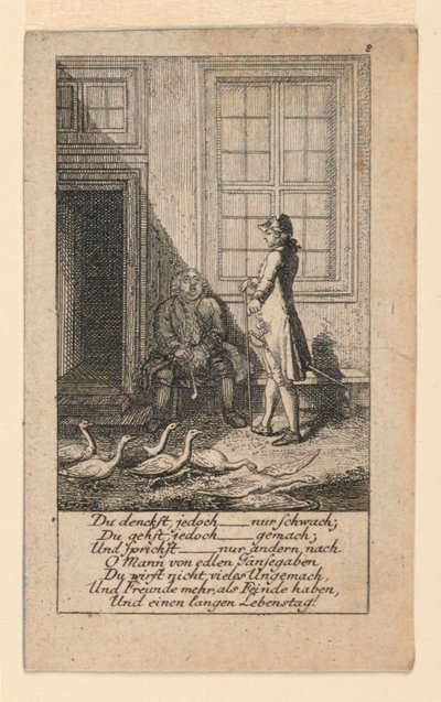 आलसी और कमजोर दिमाग वाले, quot;कोनिग्ल: ग्रोस्ब्रिट [एनियन] 1780 वर्ष लाउएनबर्ग के लिए जेजी बेरेनबर्ग द्वारा वंशावली कैलेंडरquot; के लिए चित्रण द्वारा डैनियल निकोलस चोडोवेकी