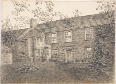 कॉर्बी, नॉर्थम्बरलैंड में पुराना घर, c.1916 (कार्ड पर कोयला) द्वारा डैनियल ओलिवर