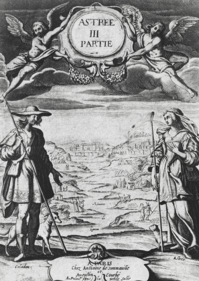 एस्ट्री और सेलाडन, ऑनरे डी&39;फ्रफे (1557-1625) द्वारा &39;एस्ट्री&39; का चित्रण द्वारा डैनियल रबेल