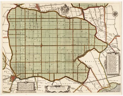 Beemsterlants Caerte, Beemster का ऐतिहासिक नक्शा, नीदरलैंड्स द्वारा डेनियल वैन ब्रिन