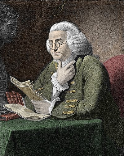 बेंजामिन फ्रैंकलिन (1706-1790), अमेरिकी दार्शनिक, भौतिक विज्ञानी और राजदूत का पोर्ट्रेट। डेविड मार्टिन द्वारा एक पेंटिंग के बाद उत्कीर्णन। द्वारा डेविड (बाद में) मार्टिन