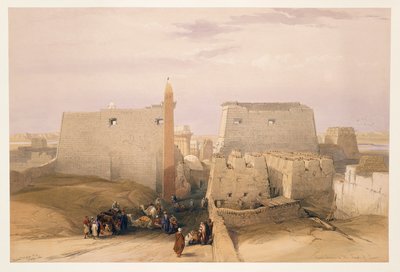 मिस्र, लक्सर के मंदिर का प्रवेश द्वार, डेविड रॉबर्ट्स द्वारा ड्राइंग पर आधारित उत्कीर्णन द्वारा डेविड (बाद में) रॉबर्ट्स