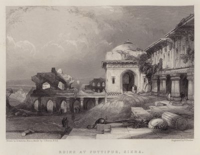 फूटीपुर, सिकरा के खंडहर (कलर लिथो) द्वारा डेविड (बाद में) रॉबर्ट्स