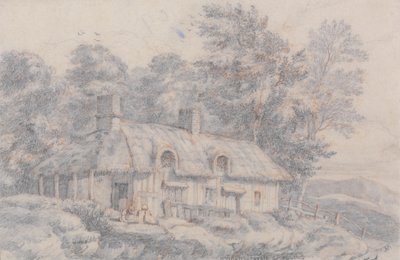 हियरफोर्डशायर में कुटीर, c.1820 (कागज पर ग्रेफाइट) द्वारा डेविड कॉक्स