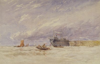 मेडवे पर, c.1845-50 (w - c बॉडीकोल के साथ ग्रेफाइट से अधिक कागज पर) द्वारा डेविड कॉक्स