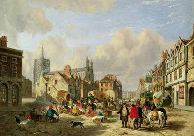 हेमार्केट, नॉर्विच, 1825 द्वारा डेविड हॉजसन