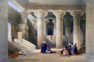 एस्ना, ऊपरी मिस्र में मंदिर का आंतरिक भाग, 1838 द्वारा डेविड रॉबर्ट्स, लुई हैघे