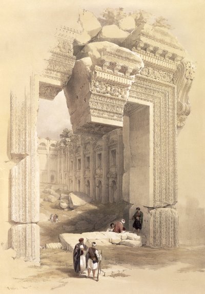 बाल्बेक, 7 मई 1839, लुई हागे (1806-85) पब द्वारा उत्कीर्ण &39;द होली लैंड&39; के खंड II से प्लेट 81 1843 द्वारा डेविड रॉबर्ट्स