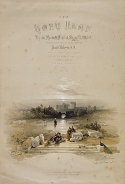 फव्वारा से बाल्बेक, 7 मई 1839, लुई हागे (1806-85) पब द्वारा उत्कीर्ण &39;द होली लैंड&39; के खंड II का शीर्षक पृष्ठ। 1843 द्वारा डेविड रॉबर्ट्स