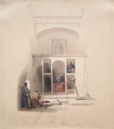 1839 में माउंट होरेब पर एलियाह का चैपल। द्वारा डेविड रॉबर्ट्स