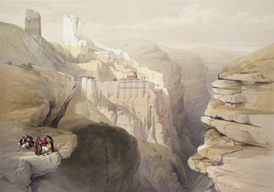 सेंट सबा का अधिवेशन, 4 अप्रैल 1839, लुई हागे (1806-85) पब द्वारा उत्कीर्ण &39;द होली लैंड&39; के खंड II से प्लेट 51। 1843 द्वारा डेविड रॉबर्ट्स