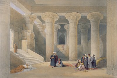 लंदन, 1838 में प्रकाशित लुइस हेघे द्वारा उत्कीर्ण &39;मिस्र और नूबिया&39; से ऊपरी मिस्र के ईस्ना में मंदिर का इंटीरियर द्वारा David Roberts