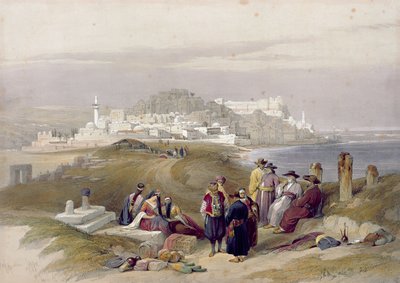 जाफा, प्राचीन जोपा, अप्रैल 16 1839, &39;द होली लैंड&39; के खंड II से प्लेट 61, लुई हागे (1806-85) पब द्वारा उत्कीर्ण। 1843 द्वारा डेविड रॉबर्ट्स