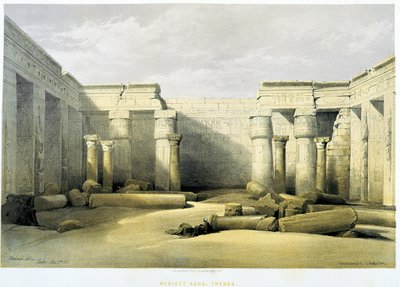 मेडिनेट अबू (मेडिनेट-हबौ), थेब्स (थेब्स) - "द होली लैंड" में, लंदन 1849 द्वारा डेविड रॉबर्ट्स