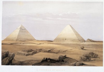 गीज़ेह के पिरामिड - "द होली लैंड" में, लंदन 1849 द्वारा David Roberts
