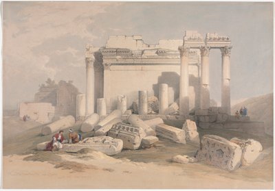 बाल्बेक के मंदिर के पूर्वी पोर्टिको के खंडहर, 1839। द्वारा डेविड रॉबर्ट्स