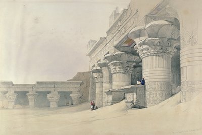 लंदन, 1838 में प्रकाशित लुई हेघे (1806-85) द्वारा उत्कीर्ण &39;मिस्र और नूबिया&39; से होर्डस, एडफू का मंदिर द्वारा David Roberts