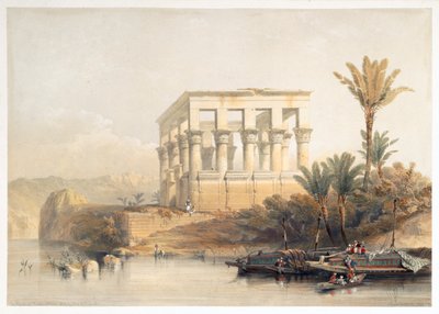 फिले में हाईपेथ्रल मंदिर, जिसे फिरौन, मिस्र का बिस्तर कहा जाता है, 1849 द्वारा डेविड रॉबर्ट्स