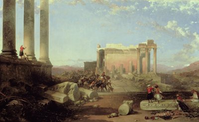 1861 में बाल्बेक में सूर्य के मंदिर का अवशेष द्वारा David Roberts