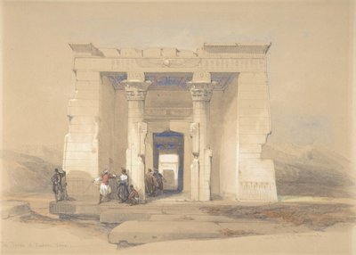 डेंडुर, नूबिया, 1848 में मंदिर। द्वारा डेविड रॉबर्ट्स