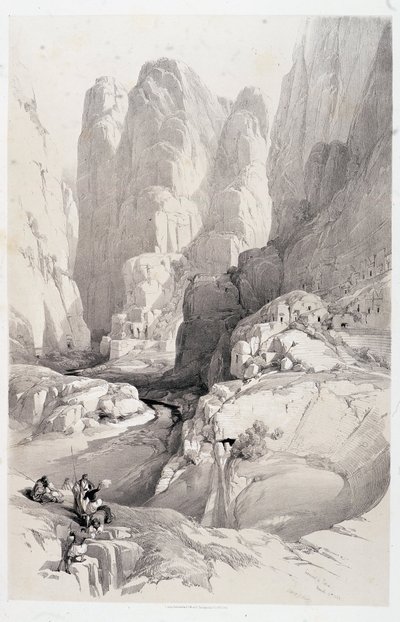 थिएटर (पेट्रा का प्रवेश द्वार), १०/०३/१८३९ को "द होली लैंड" में बनाया गया चित्र, लंदन १८४९ द्वारा डेविड रॉबर्ट्स