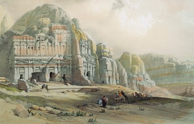 डेविड रॉबर्ट्स द्वारा पेट्रा, जॉर्डन के खंडहरों का दृश्य द्वारा डेविड रॉबर्ट्स