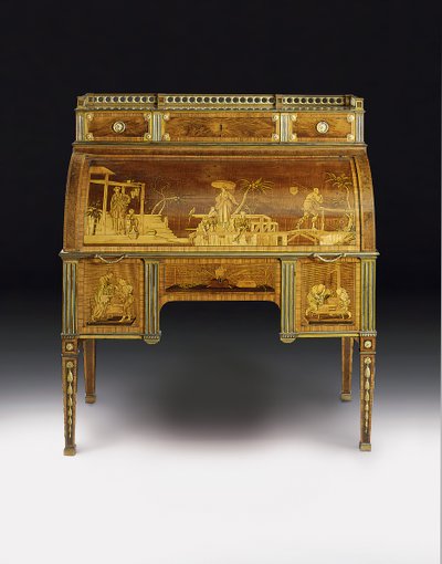 मैकेनिकल सिलिंडर ब्यूरो, फ्रेंकोइस रेडमंड, c.1777-80 (ऑरमोलु-माउंटेड, ब्रास-इनलाइड एमोबिना, ट्यूलिपवुड, दागदार गूलर और मरकरी) के लिए जिम्मेदार ठहराया गया है (486603 भी देखें) द्वारा डेविड रेंटगेन