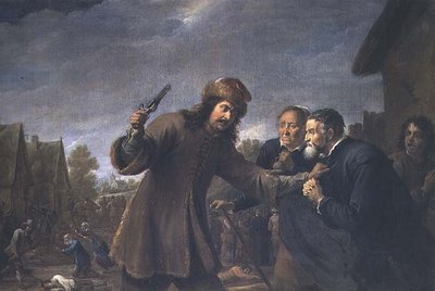 एक गांव पर हमला, 1648 द्वारा डेविड टेनियर्स द यंगर