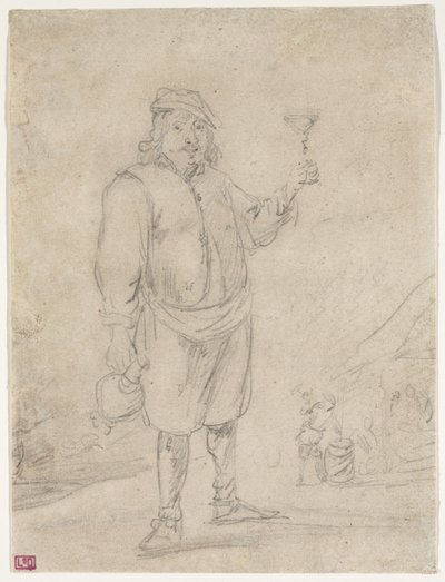 शराब का एक गिलास उठाने वाले किसान, c.1644 द्वारा डेविड टेनियर्स द यंगर