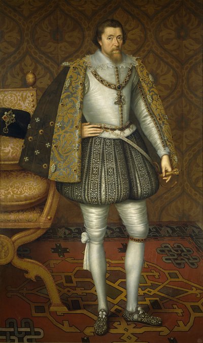 इंग्लैंड के राजा जेम्स प्रथम का चित्र 1566-1625, c. 1605 द्वारा डी क्रिट्ज़ो