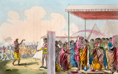 टॉड ब्रेटन द्वारा &39;द कॉस्टयूम, कैरेक्टर, मैनर्स, डोमेस्टिक हैबिट्स एंड द ग्रेटियस सेरेमनीज ऑफ द महट्रेट्स&39; से होली खेलते हुए, बैक्सटर, 1813 द्वारा दीन एले