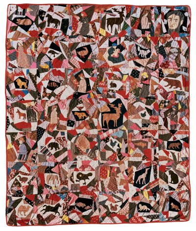 अब्राहम लिंकन एंड एनिमल्स के साथ Applique and Pieced Crazy Quilt, 1870-1880 (कॉटन अप्लीक) द्वारा डेल्फिया नाइस हास्किन्स