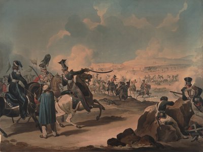 रूसी घुड़सवार सेना ने बोरोडिनो, सीए 1813 में फ्रांसीसी पैदल सेना पर हमला किया द्वारा डेनिस डायटन